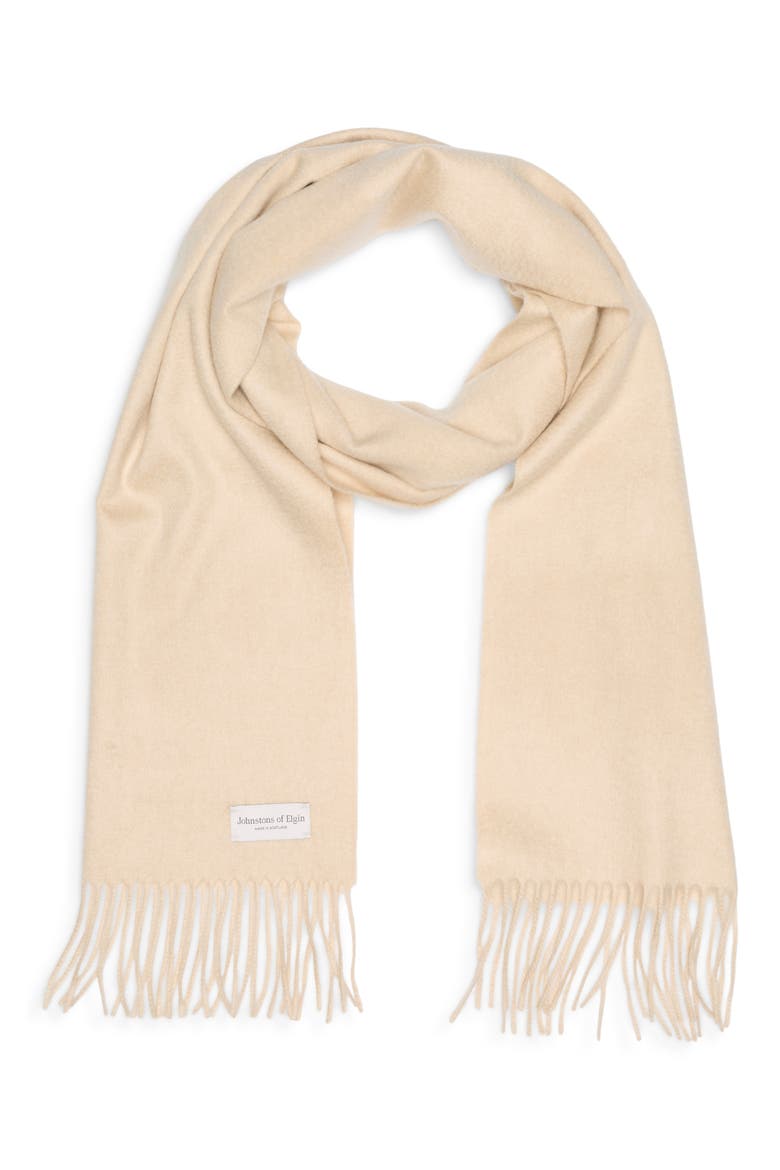 Cashmere Fringe Scarf, Main, color, BLONDE