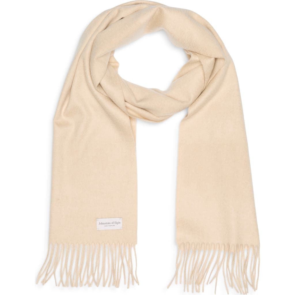 Johnstons Of Elgin Cashmere Fringe Scarf In Blonde