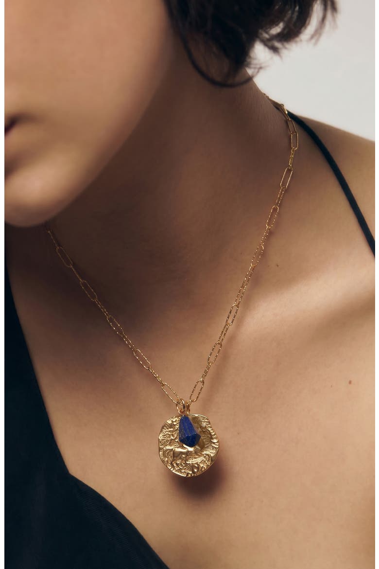 Goddess Coin Pendant Necklace, Alternate, color, 18K GOLD VERMEIL