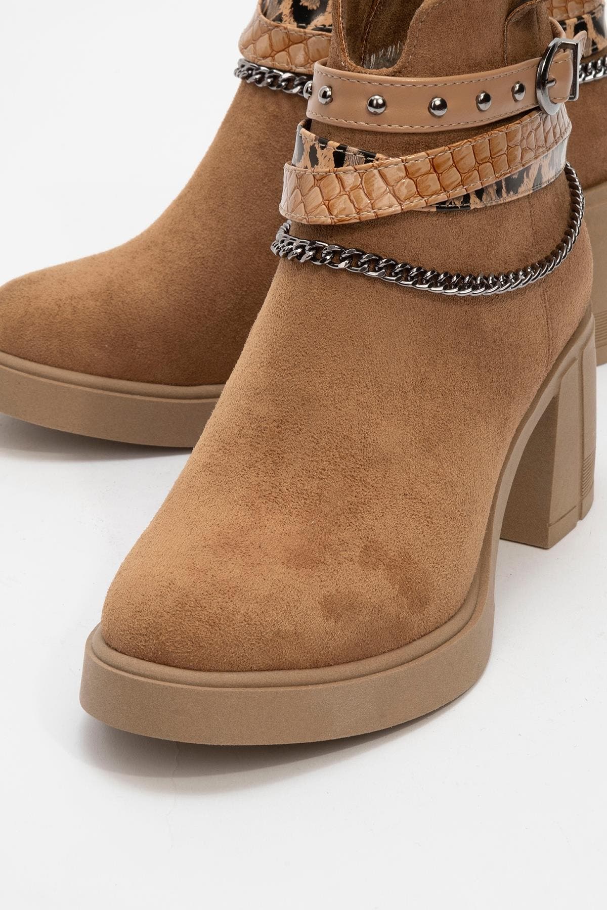 Prologue Shoes Boliva Buckled Chain Block Heel Boot (Women) | Nordstrom