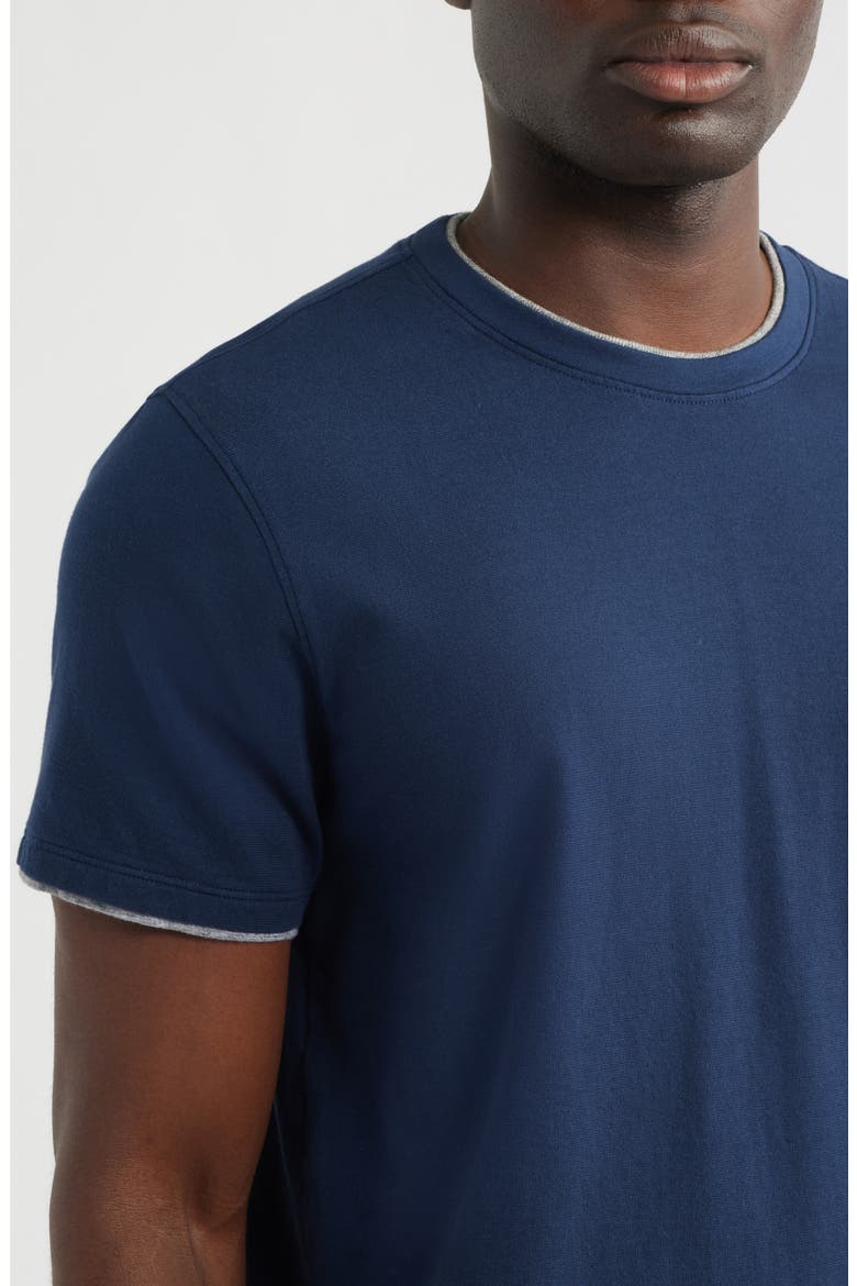 Como Double Layer Crewneck T-Shirt, Alternate, color, DEEP NAVY/HEATHER GREY