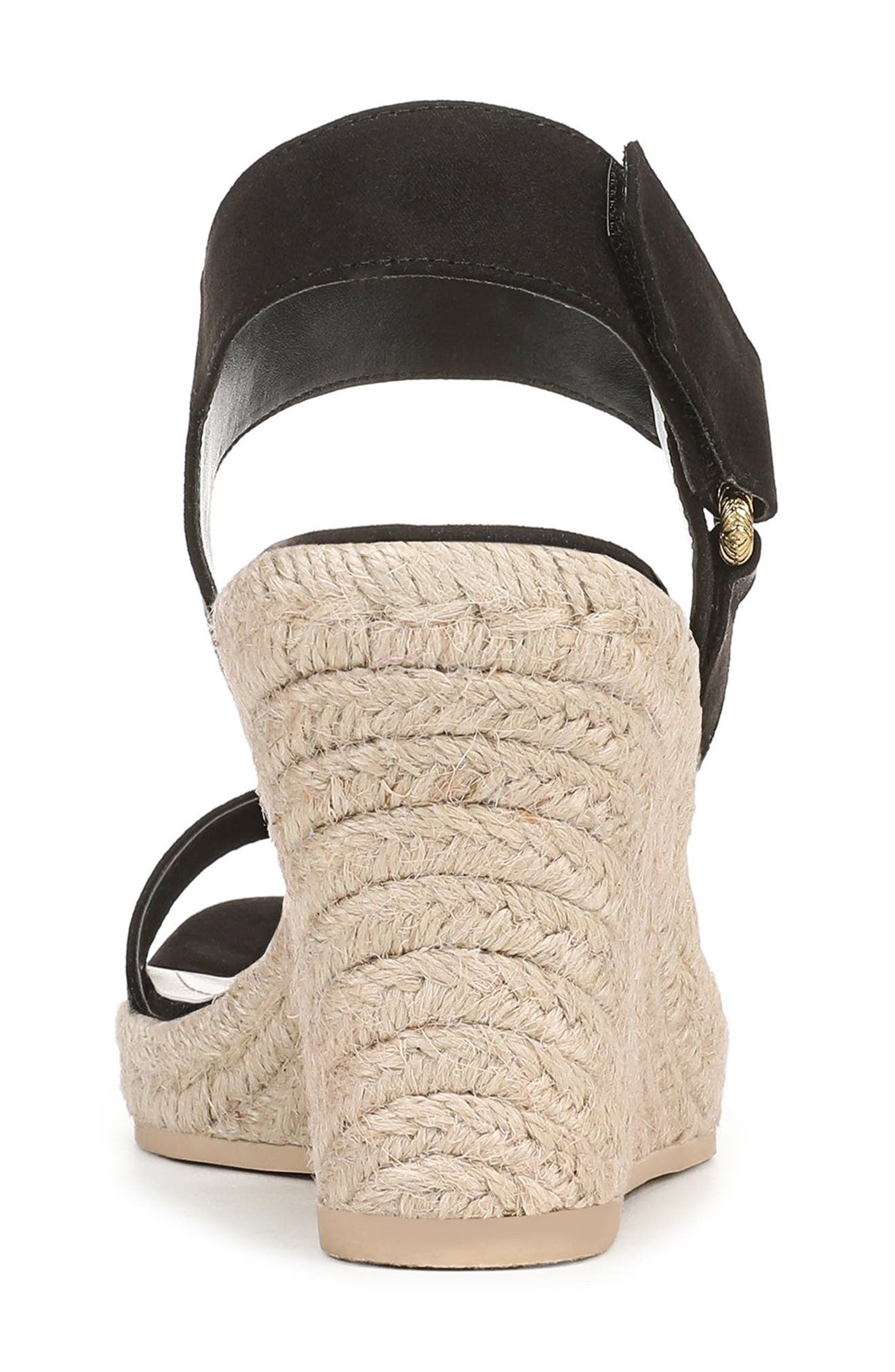 Franco Sarto Nissi Espadrille Wedge Sandal, Alternate, color, Black