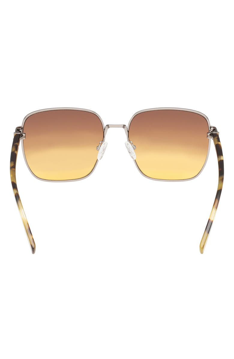 ABERCROMBIE & FITCH 58mm Gradient Square Sunglasses, Alternate, color, Shiny Light Nickeltin / Brown