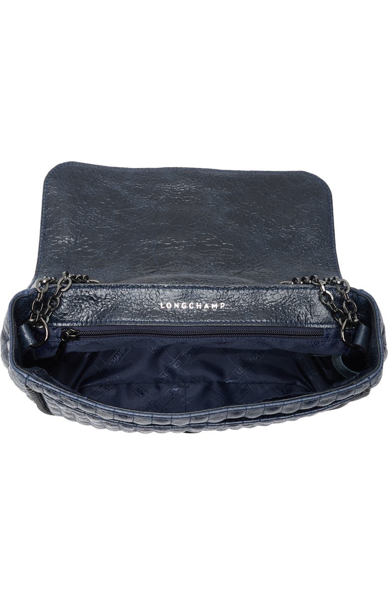 Longchamp Small Amazone Leather Quilted Convertible Crossbody Bag, Alternate, color, Navy