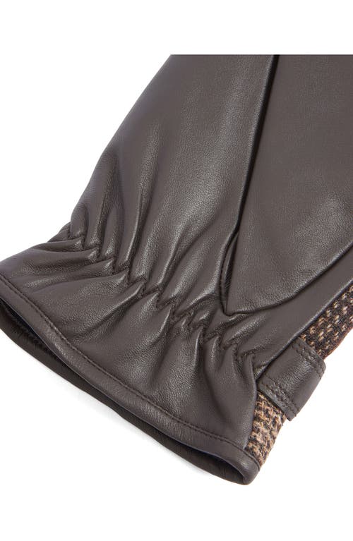 Barbour Deveron Wool & Leather Waterproof Gloves In Brown
