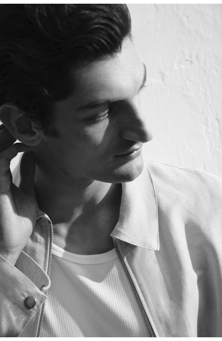 H&M Regular Fit Linen-blend Jacket, Alternate, color, Light Beige