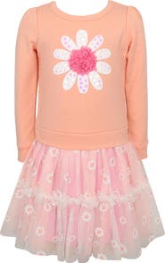 Zunie Kids' Long Sleeve Flower Tutu Dress