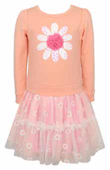 Zunie Kids' Long Sleeve Flower Tutu Dress