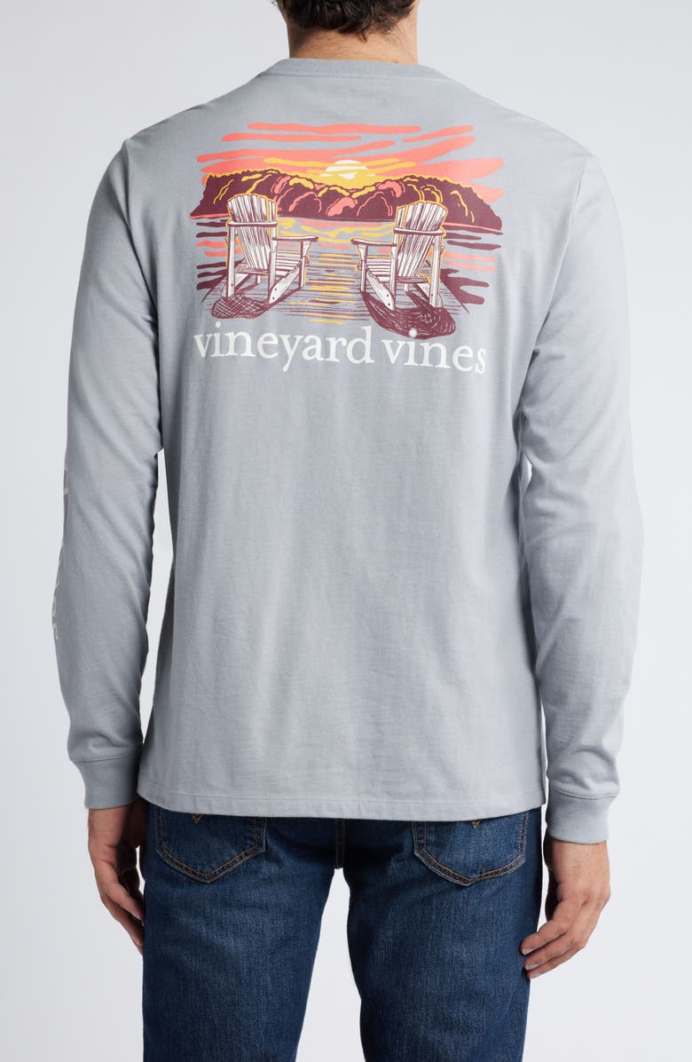 vineyard vines Adirondack Sunset Long Sleeve Cotton Graphic Pocket T-Shirt, Alternate, color,