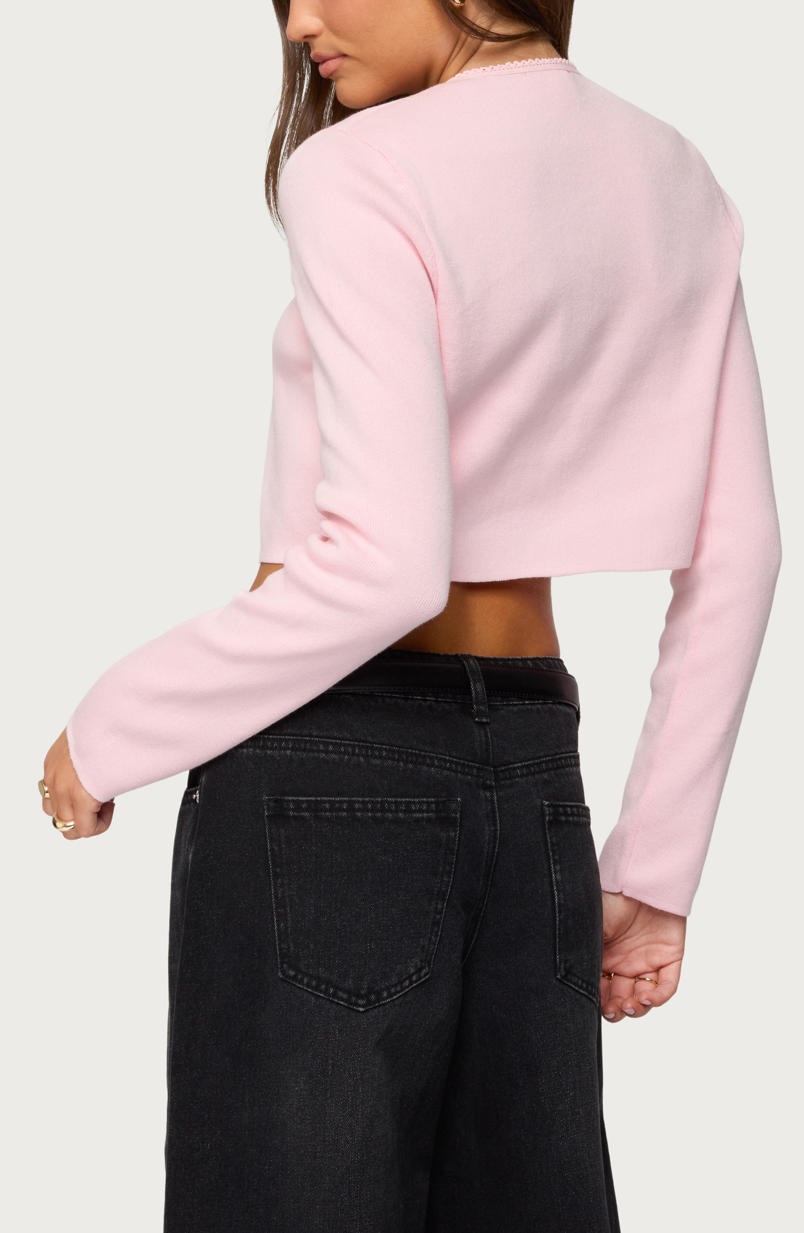 Jayne Split Front Knit Crop Cardigan - image 2