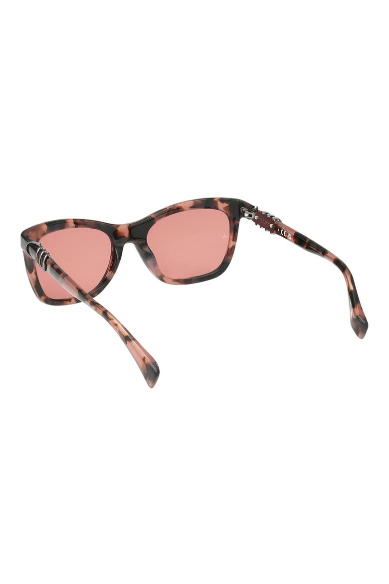 53mm Square Sunglasses, Alternate, color, PEACH CRYSTAL TORT / ROSE
