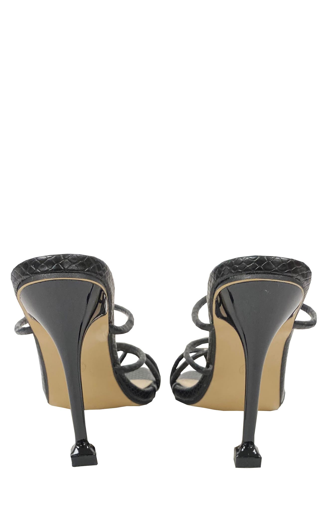 MIQUE Rachel Snakeskin Embossed Strappy Mule Sandal, Alternate, color, 