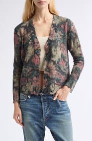 R13 Boy Floral Cashmere Cardigan