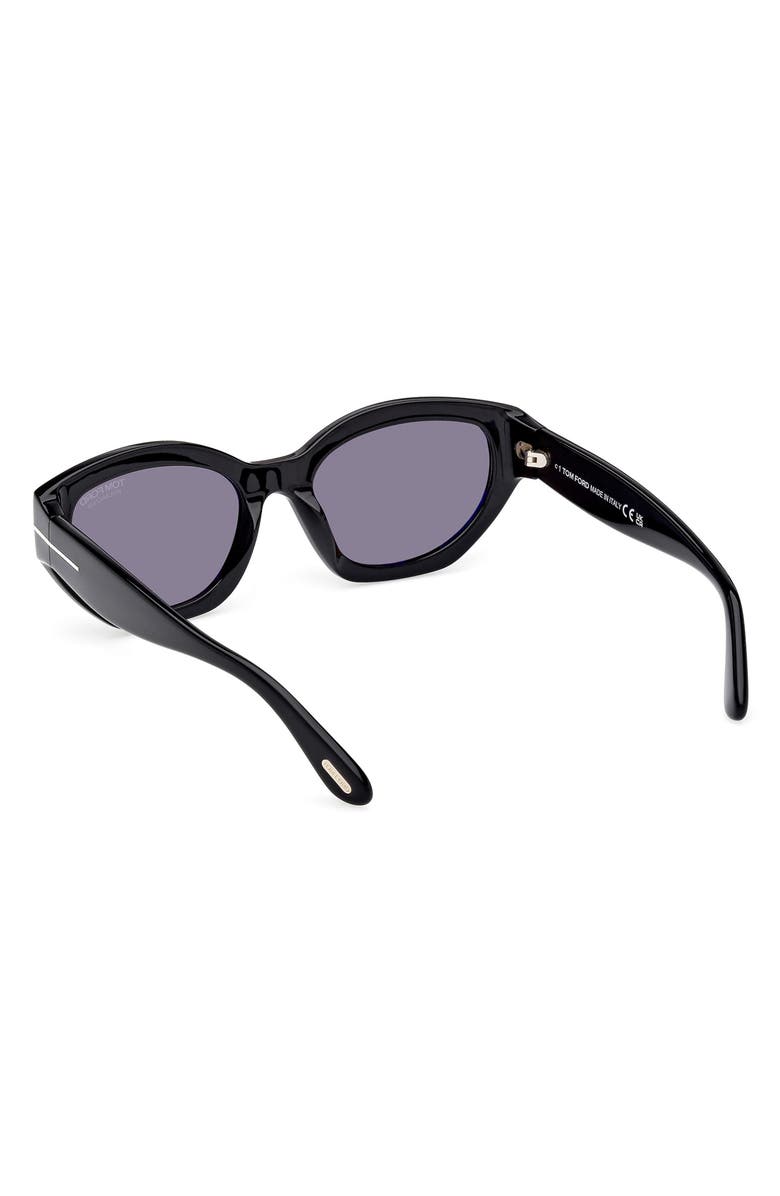 TOM FORD Penny 55mm Polarized Geometric Sunglasses, Alternate, color, Shiny Black/ Eco/ Smoke