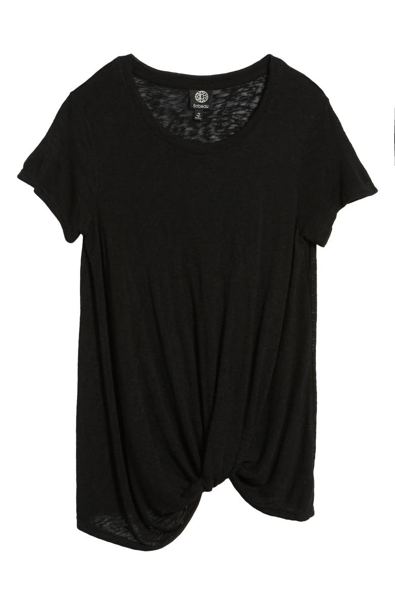 Bobeau Jessica Twist Hem Slub Tee, Alternate, color, 