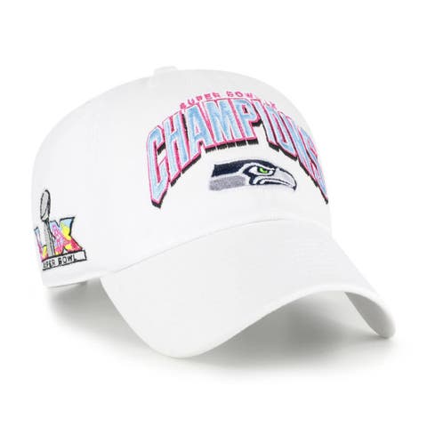 Men's '47  White Seattle Seahawks Super Bowl LX Champions Side Patch Clean Up Adjustable Hat