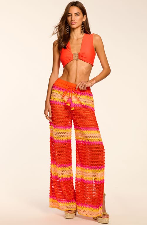 Ramy Brook Larsa Crochet Wide Leg Coverup Pant In Multi