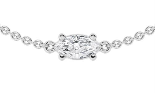 Everyday By Hautecarat Mixed Shape Diamond Station Necklace In 14k White Gold