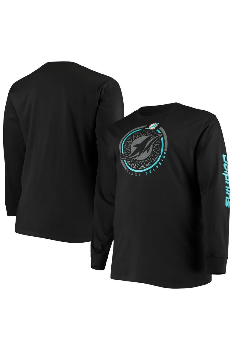 Men's Fanatics Branded Black Miami Dolphins Big & Tall Color Pop Long Sleeve T-Shirt, Main, color, Black