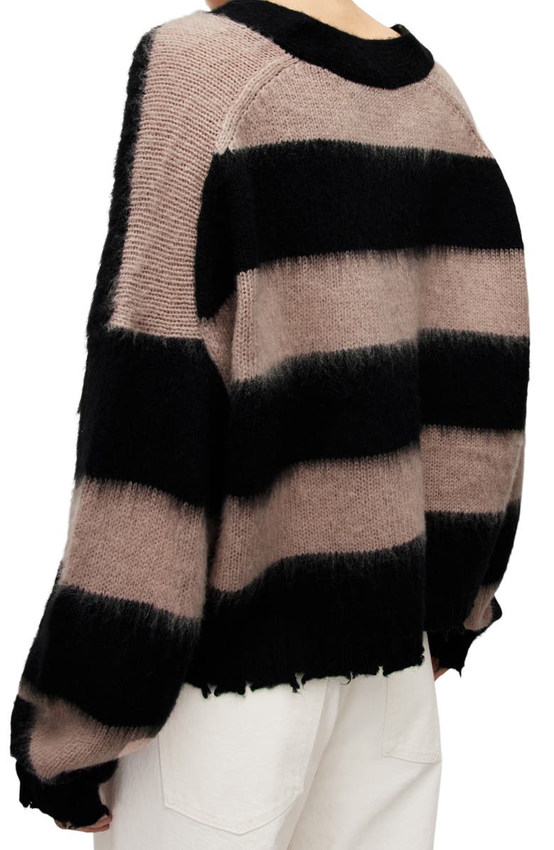 AllSaints Lou Stripe Crop Sweater, Alternate, color,