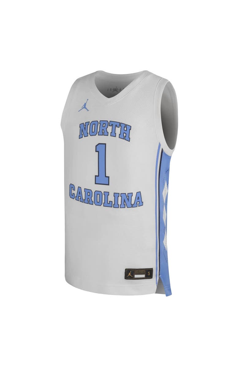Jordan Brand Youth Jordan Brand #1 White North Carolina Tar Heels Replica Basketball Jersey, Alternate, color, White