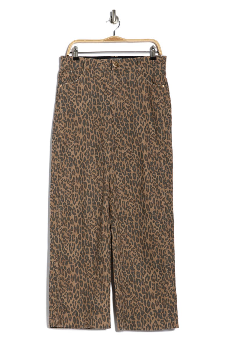 Leopard Print Wide Leg Jeans, Alternate, color, BROWN/ BLACK MULTI