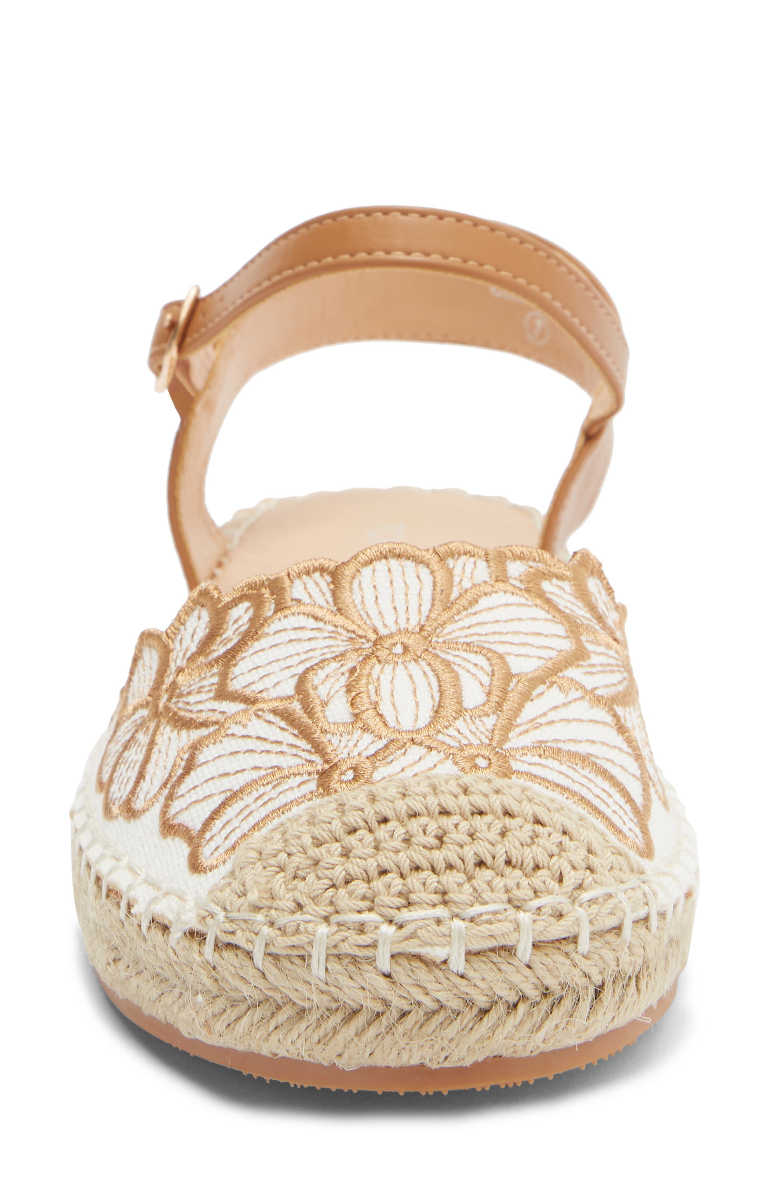 TOP MODA Chaya Floral Embroidered Flat, Alternate, color, Tan Pu