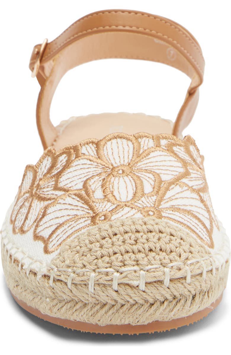 TOP MODA Chaya Floral Embroidered Flat, Alternate, color, Tan Pu