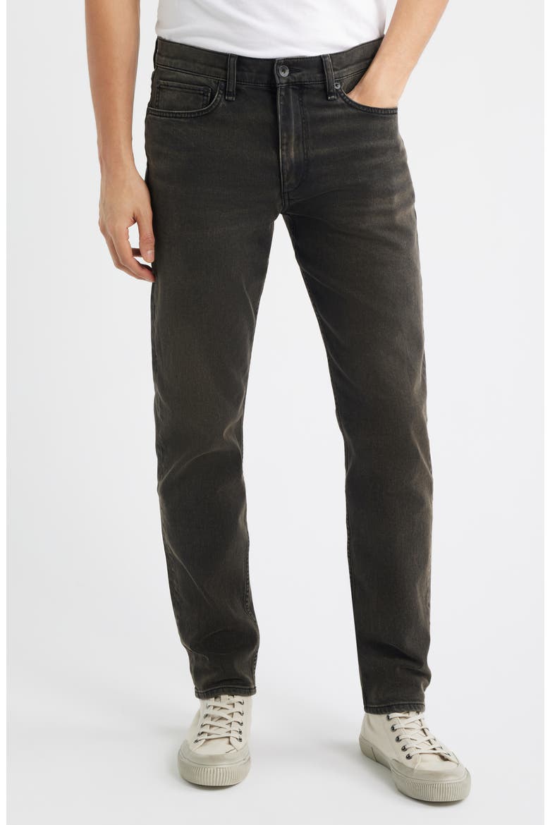 Fit 2 Authentic Stretch Slim Fit Jeans, Main, color, WASHED BLACK/ BROWN