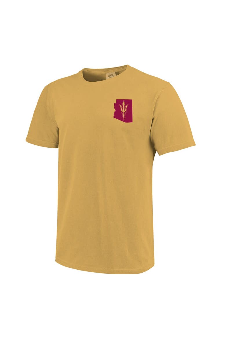 Men's Gold Arizona State Sun Devils Sketched Mascot Comfort Colors T-Shirt, Alternate, color, Gold