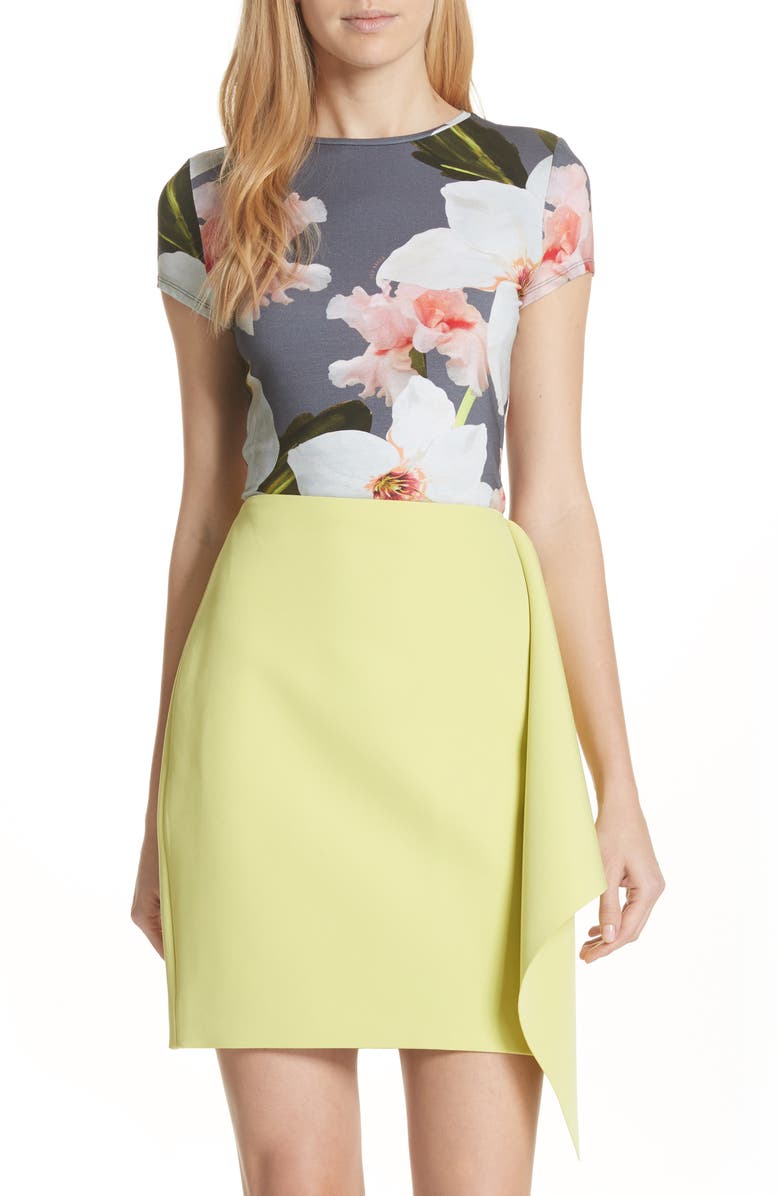 Ted Baker London Chatsworth Bloom Fitted Tee, Main, color, 