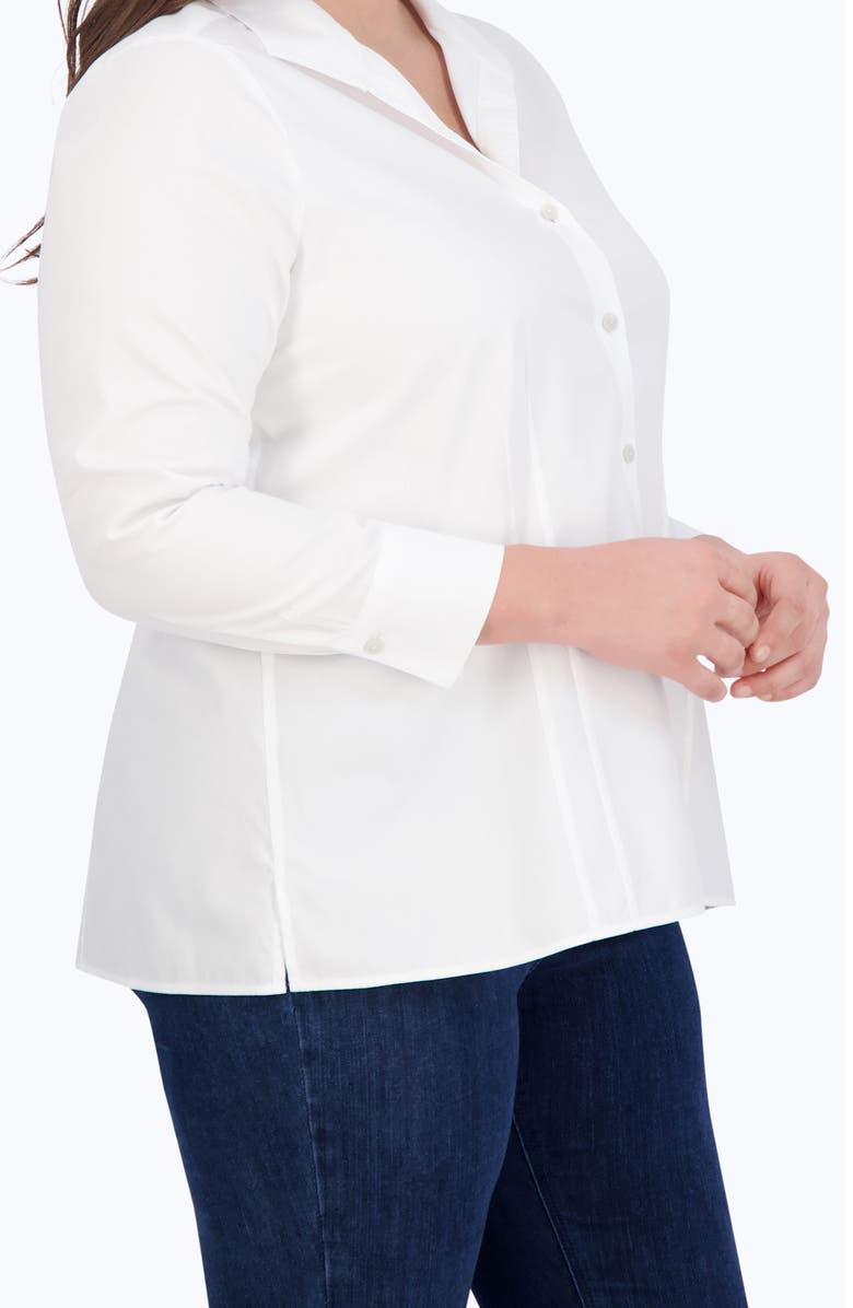 Foxcroft Katie Cotton Shirt, Alternate, color, White