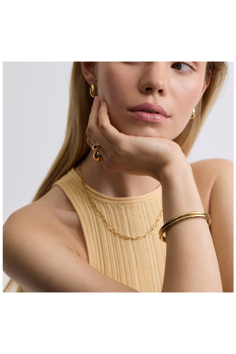 Classic Oval Bangle, Alternate, color, GOLD