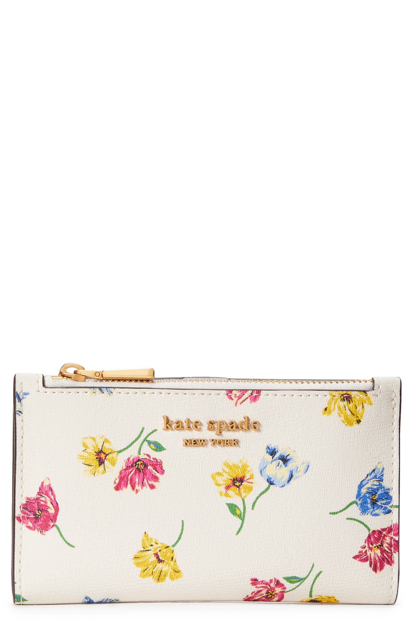 Kate Spade New York morgan tulip toss print soft leather bifold wallet
