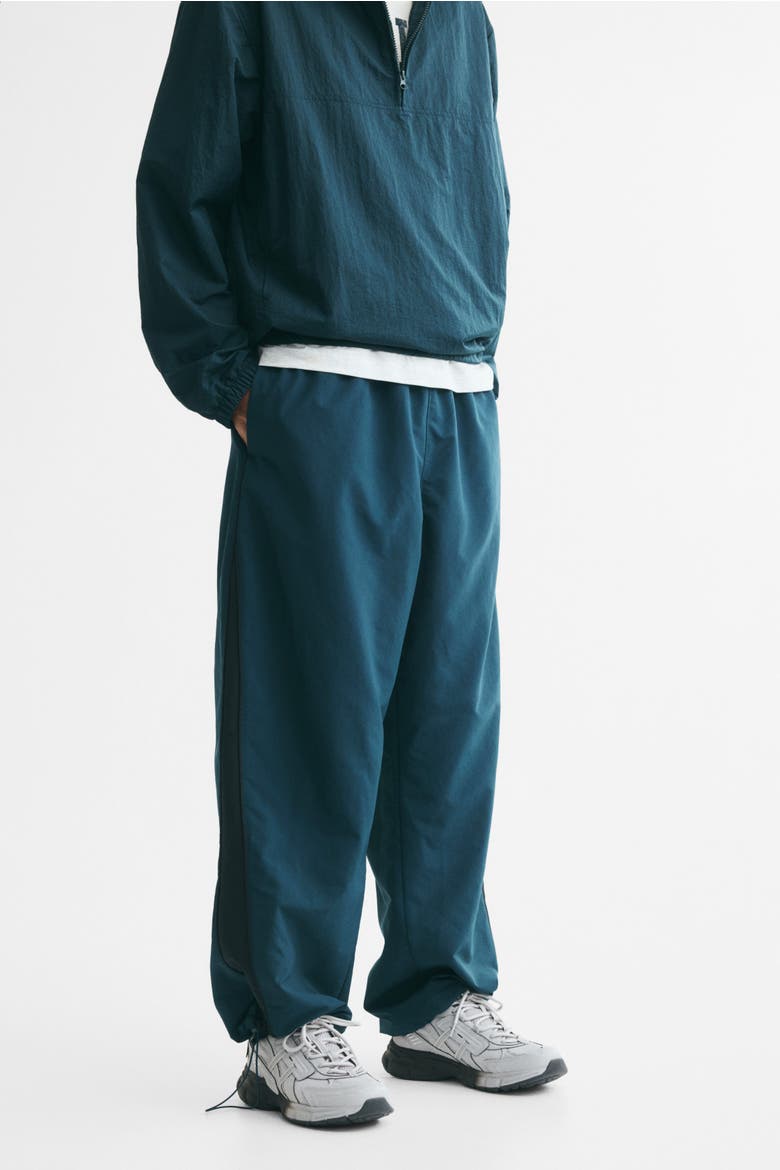 Loose-fit Nylon Track Pants, Alternate, color, Dark turquoise