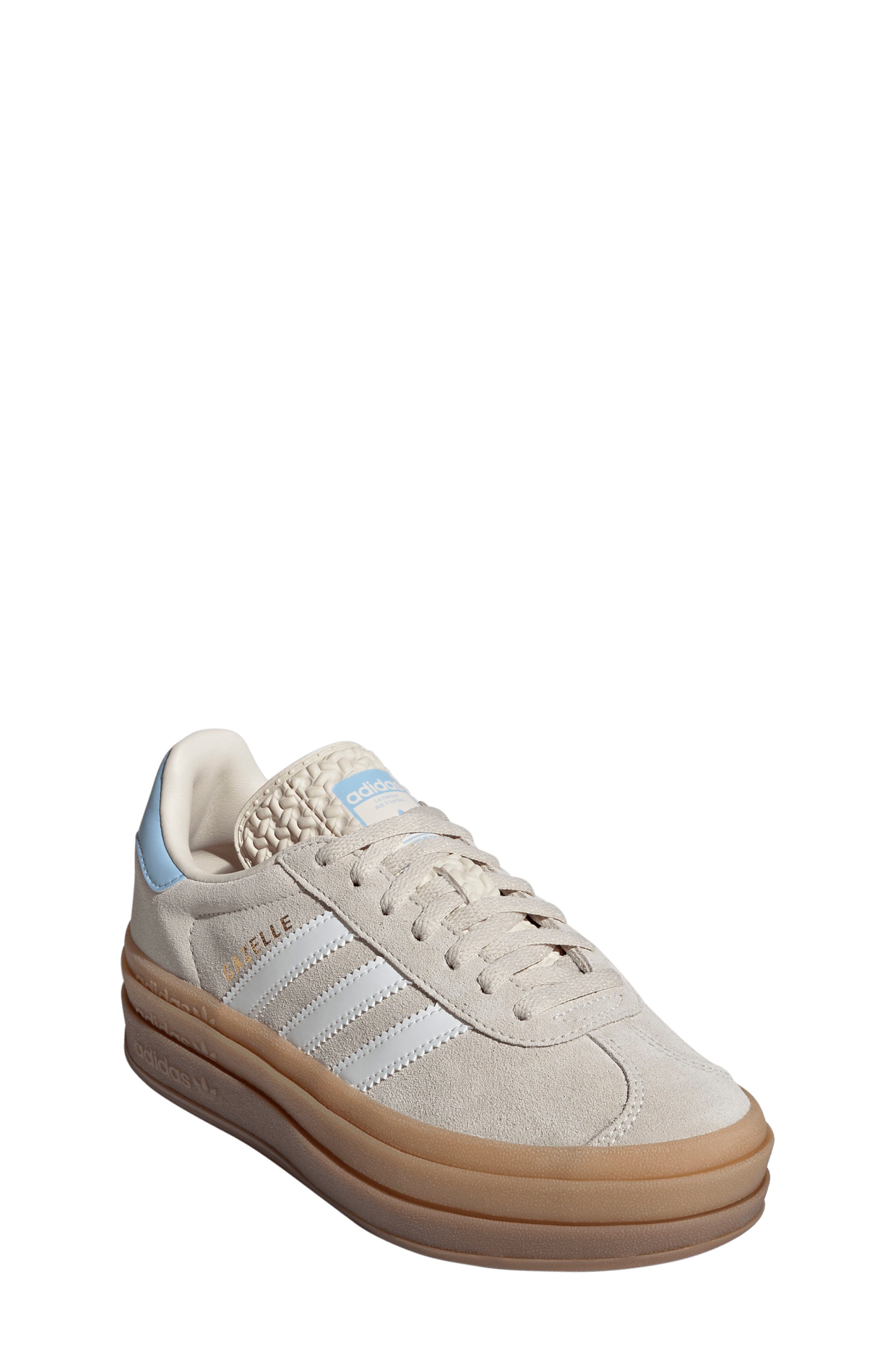 adidas Kids' Gazelle Bold Sneaker, Main, color, White/ Cloud White/ Clear Sky