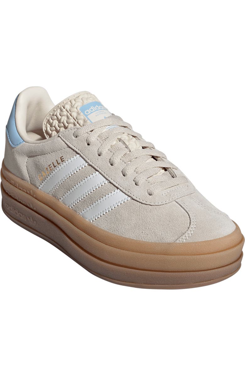 adidas Kids' Gazelle Bold Sneaker, Main, color, White/ Cloud White/ Clear Sky