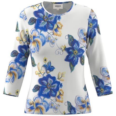Graphic Cotton Round Neck Binding 3/4 Sleeve Tee
