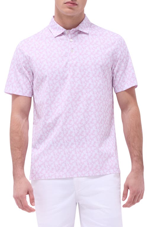 Bugatchi Victor Ooohcotton® Palm Tree Print Polo In Pink