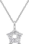 Created Forever Sterling Silver Lab Grown Diamond Star Pendant Necklace