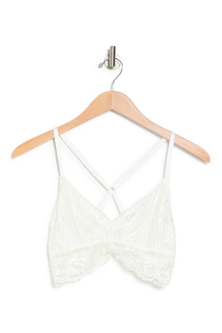 Crossback Lace Bralette, Alternate, color, IVORY