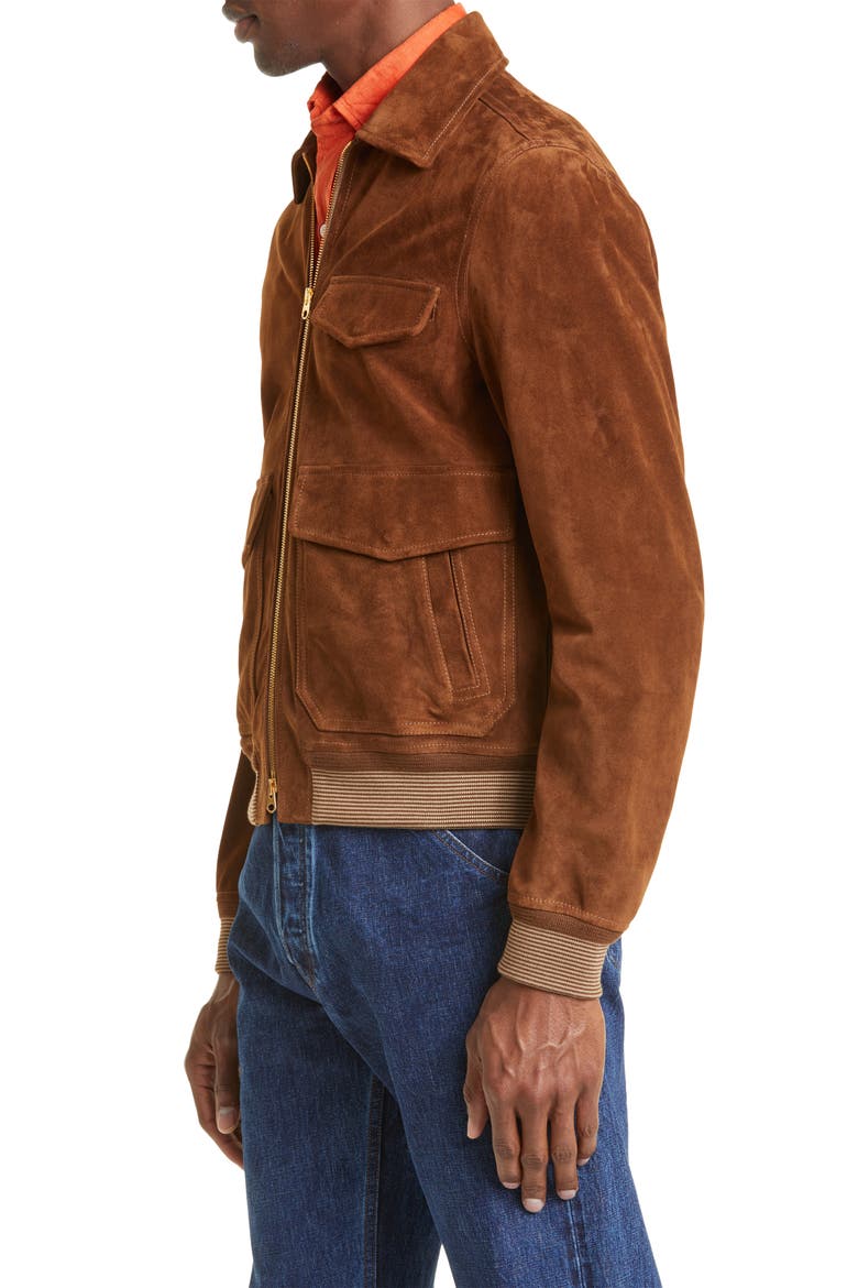 A2 Suede Bomber Jacket, Alternate, color, BROWN 300