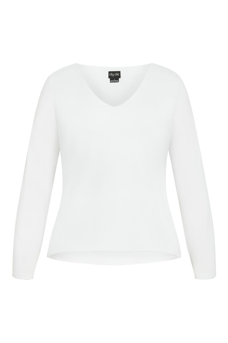 Annie V-Neck Top, Alternate, color, WHITE
