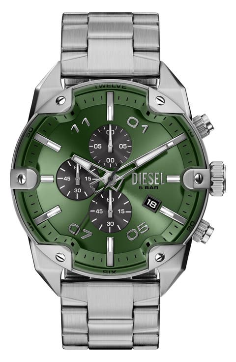 Spiked Chronograph Bracelet Watch, 49mm