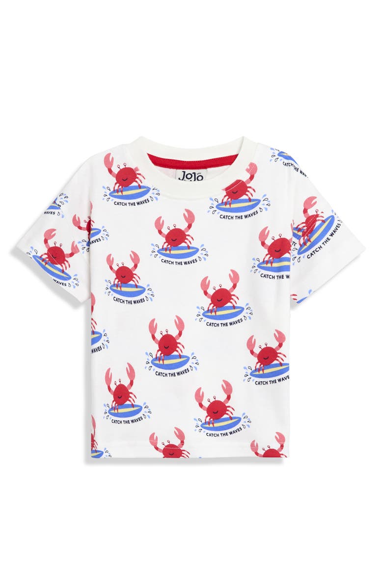JOJO MAMAN BEBE Crab Print Cotton T-Shirt & Shorts Set, Alternate, color, Ecru