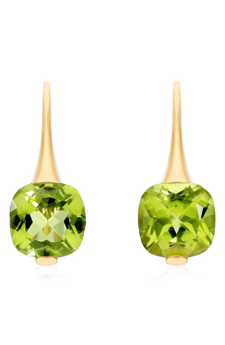 House of Frosted Peridot Drop Earrings, Main, color, Gold