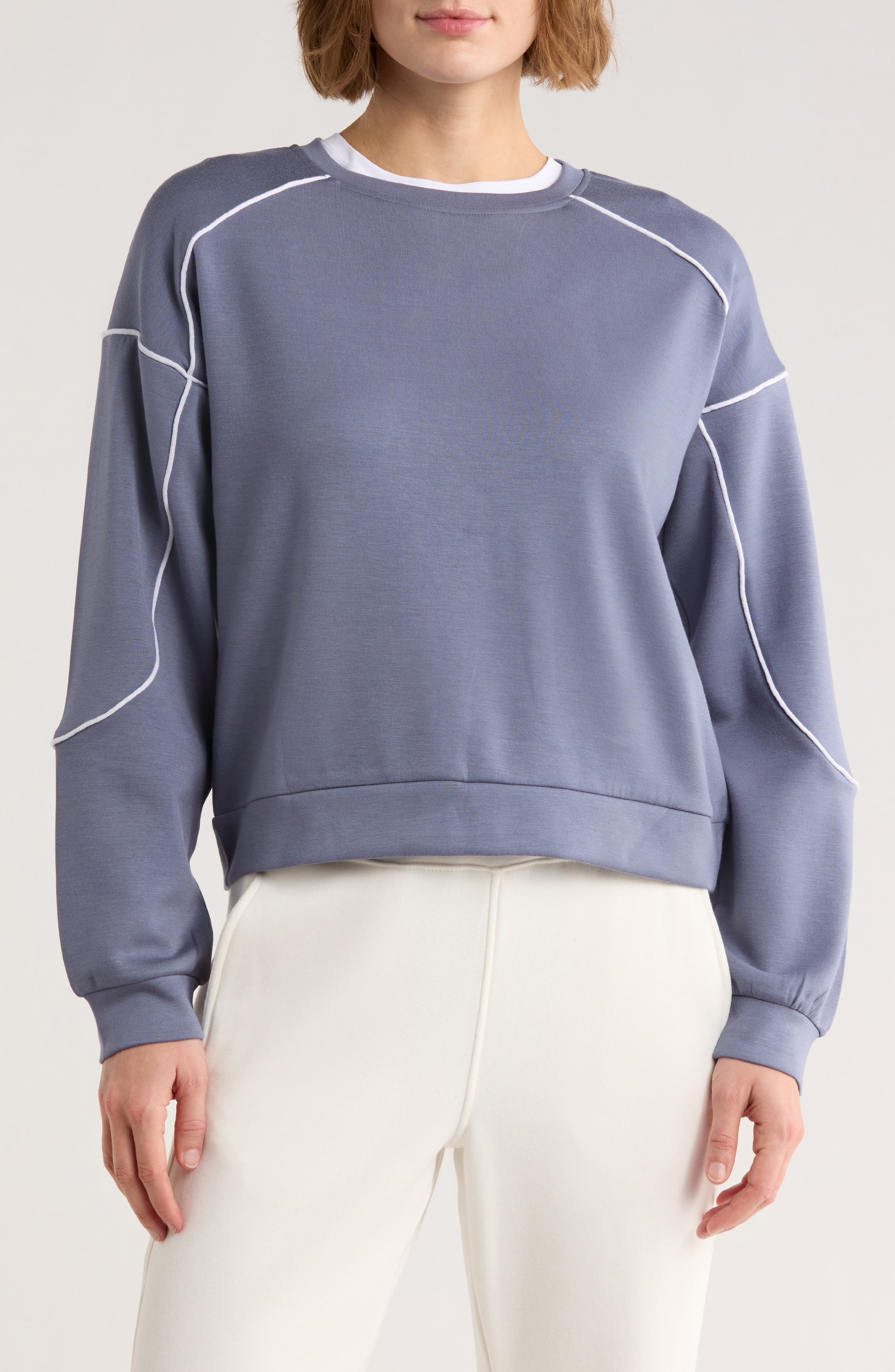 Jessica Simpson SoftSculpt Contrast Piped Sweatshirt