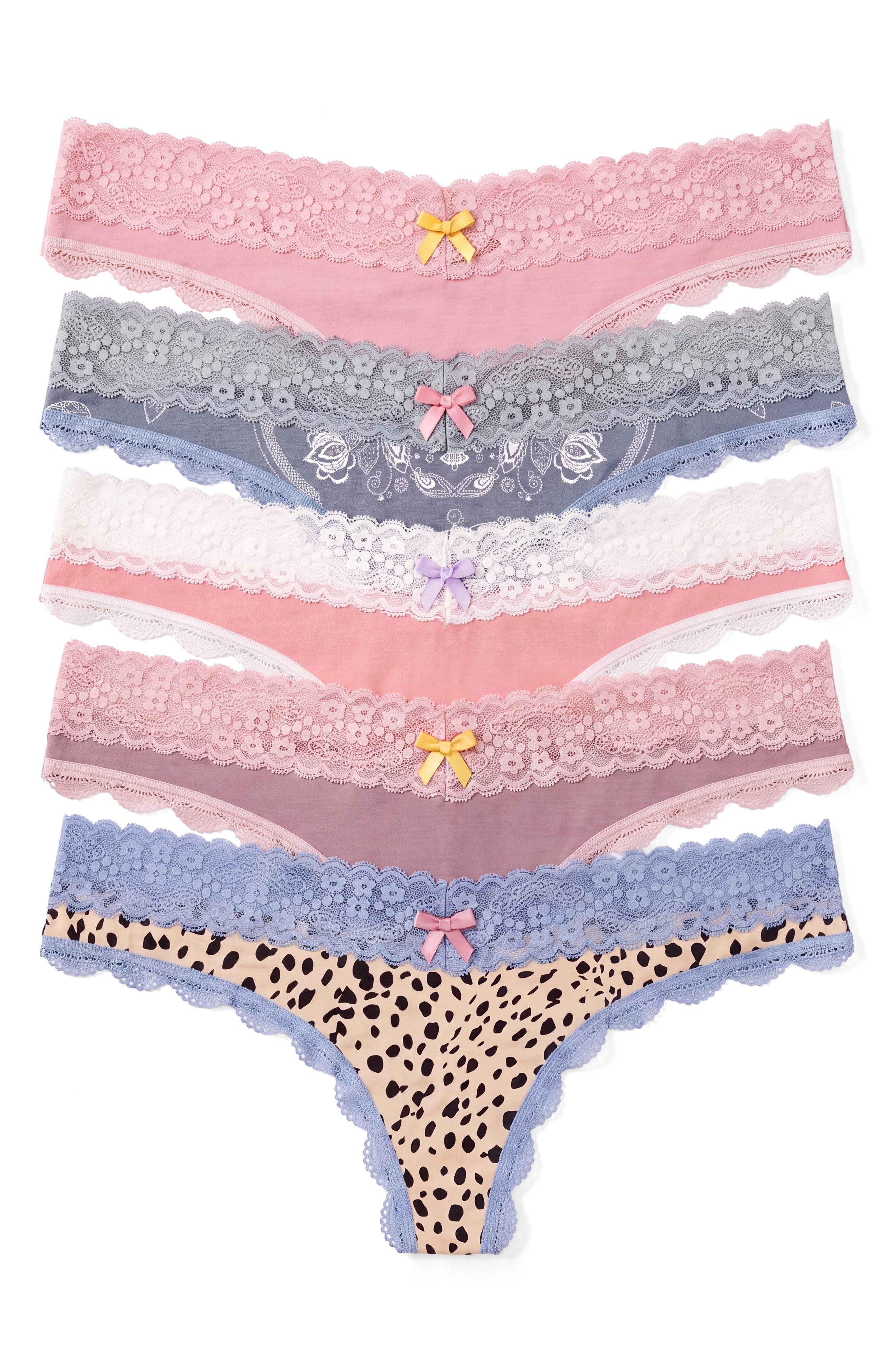 Honeydew Ahna Lace Trim Thong - Pack of 5