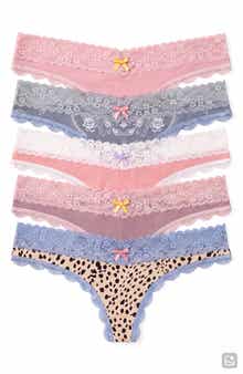 Honeydew Ahna Lace Trim Thong - Pack of 5