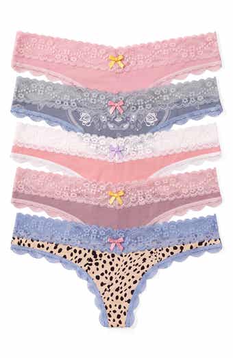 Honeydew Ahna Lace Trim Thong - Pack of 5
